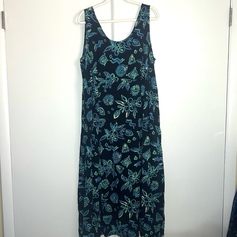 Vintage 80s Colorful Floral Print Dress